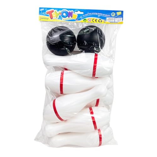 KiBcsLic Bowling Set für Kinder, Interaktives Spielzeug, Bowling Aktivität mit Kegeln Und Bällen Im Freien, 10 Stifte KiBcsLic Bowling Set für Kinder, Interaktives Spielzeug, Bowling Aktivität mit Kegeln Und Bällen Im Freien, 10 Stifte von KiBcsLic