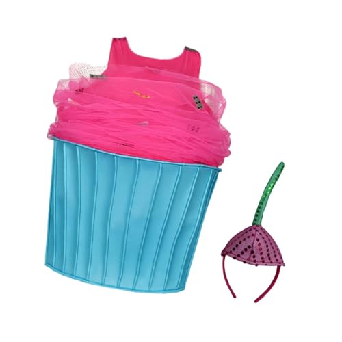 KiBcsLic Cupcake Kostüm für Damen, Kleid Und Kopfbedeckung für Bühnenauftritte, Halloween von KiBcsLic