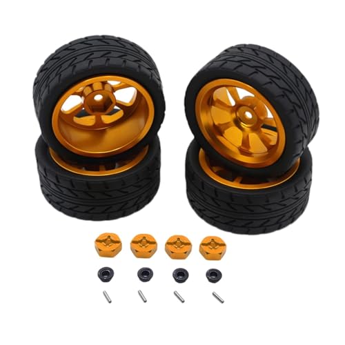 KiBcsLic Ersatz RC Räder Und Reifenpaket mit M3 Mutter für Modell 144001, Gold KiBcsLic Ersatz RC Räder Und Reifenpaket mit M3 Mutter für Modell 144001, Gold von KiBcsLic