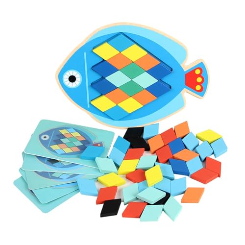 KiBcsLic Familienspaß mit Holzmusterblöcken, Aktivitäten zu Geometrischen Formen, Fisch KiBcsLic Familienspaß mit Holzmusterblöcken, Aktivitäten zu Geometrischen Formen, Fisch von KiBcsLic