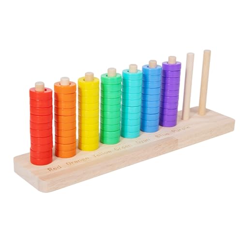 KiBcsLic Holz Farbe Sortierung Stapeln Spielzeug Vorschule Pädagogisches Regenbogen Ringe Spiel KiBcsLic Holz Farbe Sortierung Stapeln Spielzeug Vorschule Pädagogisches Regenbogen Ringe Spiel von KiBcsLic
