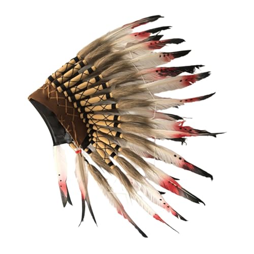 KiBcsLic Kopfschmuck mit Federn von Chief Indian für Feiertage, Karneval, Bühnenshow von KiBcsLic