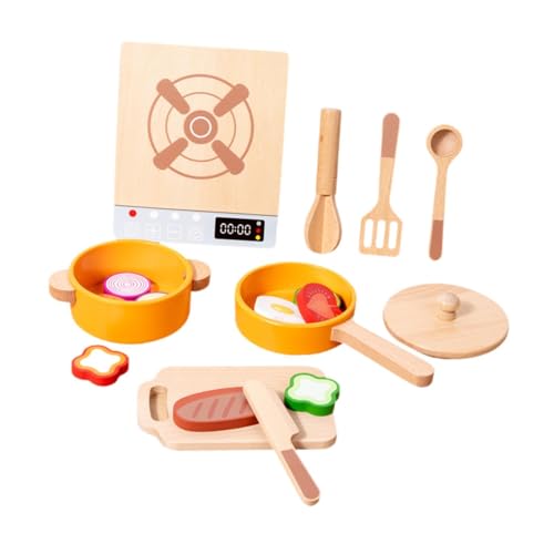 KiBcsLic Küchenspielset Spielzeug Holzspielküche Set Töpfe Und Pfannen von KiBcsLic