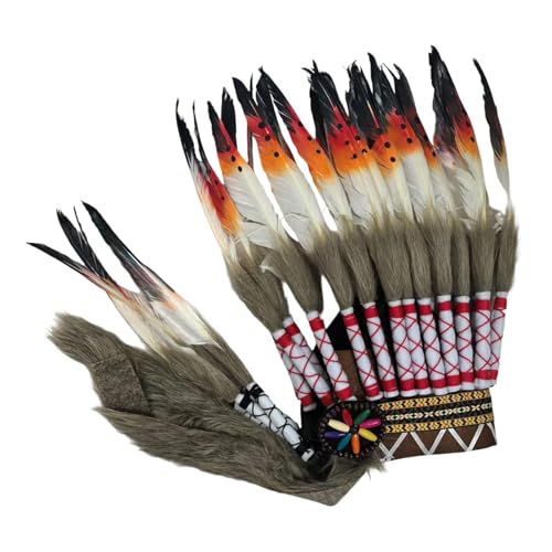 KiBcsLic Künstliche Feder Indianer Kopfschmuck Erwachsene Geschenk Kopfbedeckung für Halloween Karneval KiBcsLic Künstliche Feder Indianer Kopfschmuck Erwachsene Geschenk Kopfbedeckung für Halloween Karneval von KiBcsLic