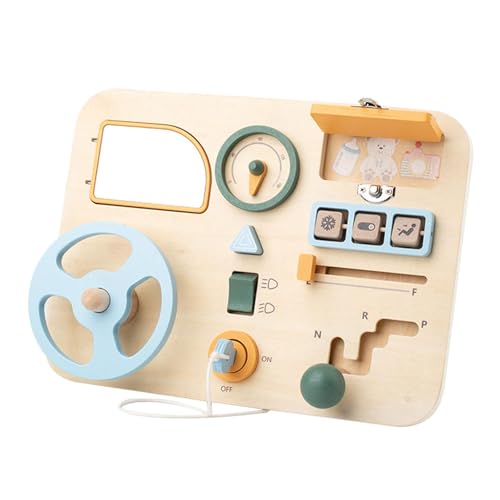 KiBcsLic Lenkrad Spielzeug Holz Geschenke Interaktives Werkzeug für Vorschulflugzeugreisen von KiBcsLic
