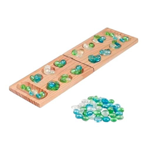 KiBcsLic Mancala Brettspielset Aus Holz, 48 Steine, Klassisches Faltbares Brett für Kinder Und Erwachsene, Tragbares Party Spielzeug, Tischspiele, Box Ohne Schnalle KiBcsLic Mancala Brettspielset Aus Holz, 48 Steine, Klassisches Faltbares Brett für Kinder Und Erwachsene, Tragbares Party Spielzeug, Tischspiele, Box Ohne Schnalle von KiBcsLic