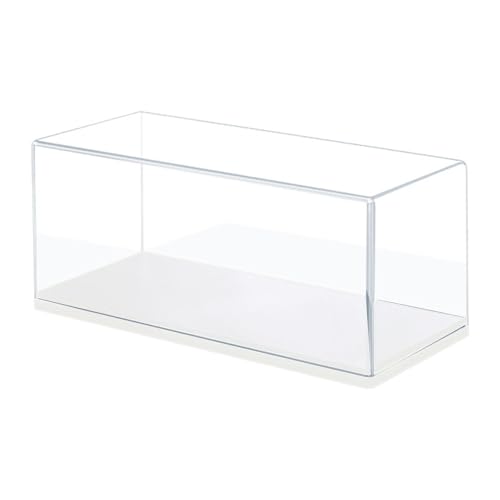 KiBcsLic Modellauto Vitrine Acryl Modellauto Schaukasten Staubdichtes Sammlerbox Aufbewahrungsbox für 1 43 Maßstab für Sammlung Verkaufsraum Messe, Weiße Basis von KiBcsLic