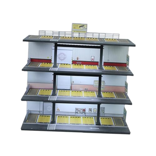 KiBcsLic Modellauto Vitrine Miniatur Diorama Garagen Szene Organizer Aufbewahrungsbox mit Lichtfunktion Aus PVC Acryl für Büro Regal Zuhause Schaufenster, Style A von KiBcsLic