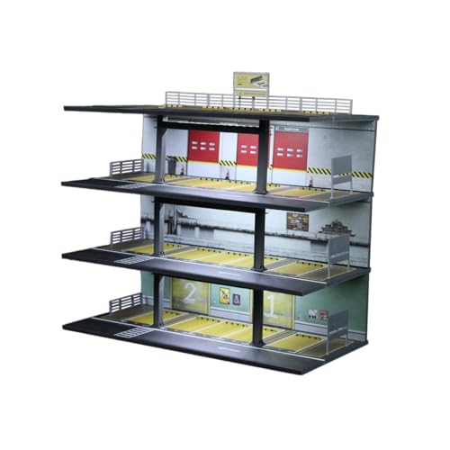 KiBcsLic Modellauto Vitrine Miniatur Diorama Garagen Szene Organizer Aufbewahrungsbox mit Lichtfunktion Aus PVC Acryl für Büro Regal Zuhause Schaufenster, Style E von KiBcsLic