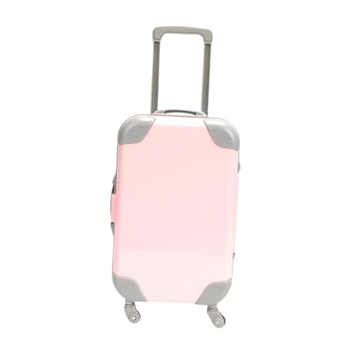 KiBcsLic Niedlicher Puppenkoffer, Mini Reisekoffer, Geräumiger Innenraum, Puppenspielzeug Zum Anziehen für Kinderspielzeuggeschenke Zum Geburtstag, Rosa von KiBcsLic