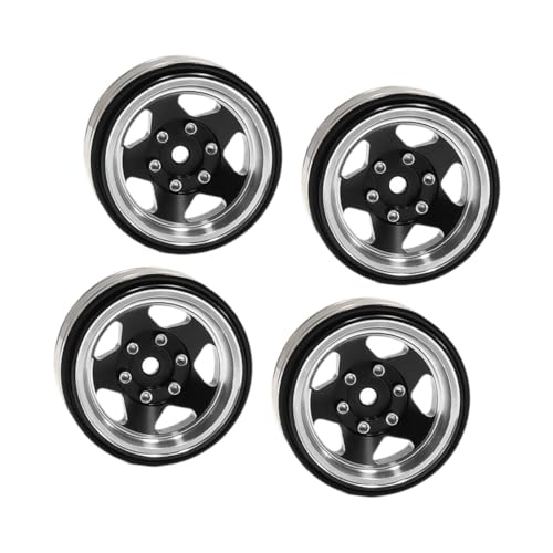KiBcsLic Packung mit Vier Beadlock Felgen mit Einem Außendurchmesser von 3,7 cm für 18 RC Car, Schwarz KiBcsLic Packung mit Vier Beadlock Felgen mit Einem Außendurchmesser von 3,7 cm für 18 RC Car, Schwarz von KiBcsLic