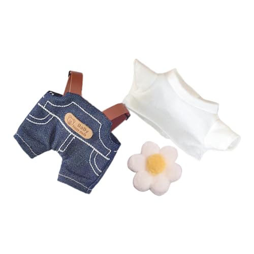 KiBcsLic Plüschpuppenkleidung für 17 cm Große Puppen, Puppenoutfits, Rollenspiele, Weiche Foto Requisiten, Süße, Stilvolle Anziehpuppenkleidung, 3-teiliges Set von KiBcsLic