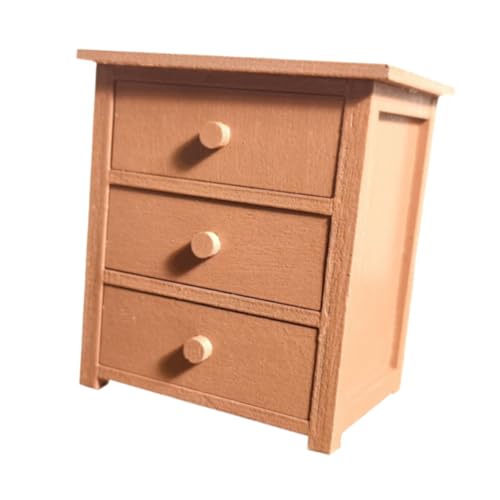 KiBcsLic Puppenhaus Miniaturschrank mit 3 Schubladen, Modellspielzeug, Realistische Vitrine, Holzmöbel für Ornamente, Rollenspiele KiBcsLic Puppenhaus Miniaturschrank mit 3 Schubladen, Modellspielzeug, Realistische Vitrine, Holzmöbel für Ornamente, Rollenspiele von KiBcsLic