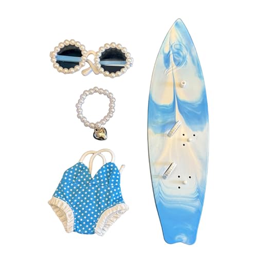 KiBcsLic Puppenkleidung Mini-Bademode mit Punkten für 17 cm große Puppen Stilvolle süße Strand-Berufsparty-Sonnenbrille mit Perlenrahmen, Blau KiBcsLic Puppenkleidung Mini-Bademode mit Punkten für 17 cm große Puppen Stilvolle süße Strand-Berufsparty-Sonnenbrille mit Perlenrahmen, Blau von KiBcsLic