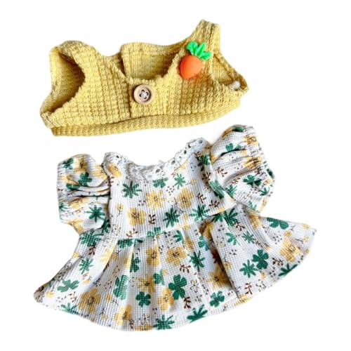 KiBcsLic Puppenkleidung für 20 cm Große Plüschfiguren mit Kleid Und Weste, Gelb KiBcsLic Puppenkleidung für 20 cm Große Plüschfiguren mit Kleid Und Weste, Gelb von KiBcsLic