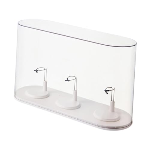 KiBcsLic Puppenvitrine Schaufenster Tischgehäuse Aufbewahrungsbox für 15 cm Puppenspielzeug Mini Actionfiguren, Milchig Weiß von KiBcsLic