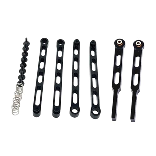 KiBcsLic RC Auto Achsen Zugstangen Set Metall Ersatzteile Vorder Und Hinterachse Zubehör Robuste Ausführung für Modellauto Fans Ersatz Bastler, Schwarz von KiBcsLic