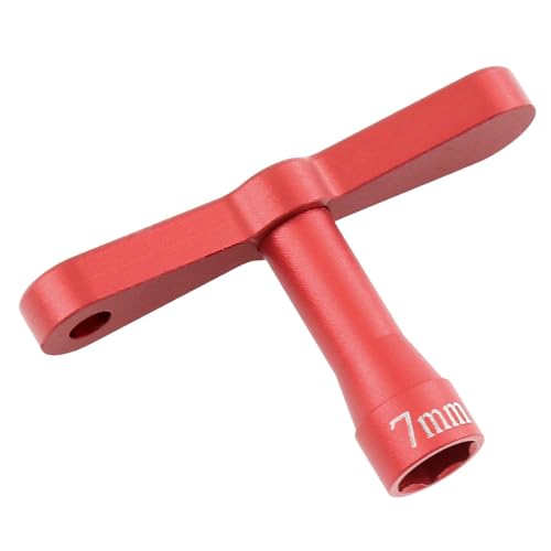 KiBcsLic RC Auto Radmutternschlüssel 7mm Sechskant Metall Universal Reparatur Werkzeug Zubehör, Rot von KiBcsLic