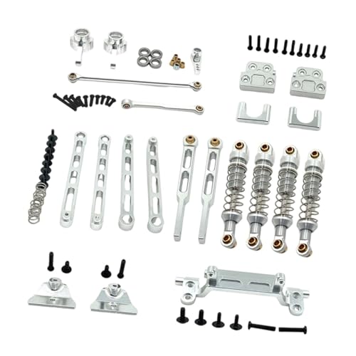 KiBcsLic RC Linkage Pull Rod Set RC Lenkgestänge Zugstange Achshalter Metall Komplettset Zubehör Passend für Wltoys 1/12 MN82T MN82S Mn82pro Autos für Modellsp, Argent von KiBcsLic