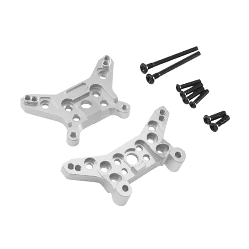 KiBcsLic RC Shock Towers Set Metall RC Auto Vorrichtung Stoßdämpferhalter Vorne Und Hinten Ersatzteile Upgrades für Modellauto Reparatur RC Fahrzeug Tuning, Silber von KiBcsLic
