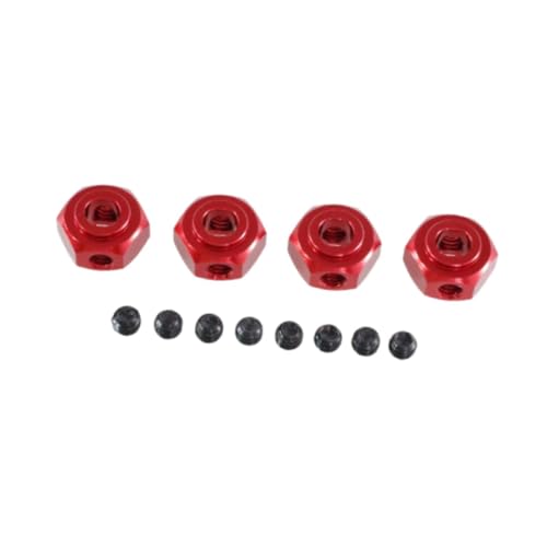 KiBcsLic Radnabenverbinder Aus Aluminiumlegierung, 12 Mm Sechskantadapter für DIY Projekte in RC Autos 1/10 10208 1/12 H12Y H12Y+, Rot von KiBcsLic