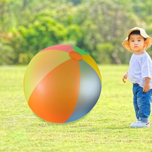 KiBcsLic Regenbogenfarbiger Aufblasbarer Ball für Den Strand, 100cm KiBcsLic Regenbogenfarbiger Aufblasbarer Ball für Den Strand, 100cm von KiBcsLic
