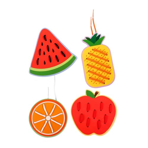 KiBcsLic Schnürspielzeug mit Fädelbrett für Kinder, Puzzlespiel Zur Förderung Der Feinmotorik Und des Lernens, Fruchtmuster KiBcsLic Schnürspielzeug mit Fädelbrett für Kinder, Puzzlespiel Zur Förderung Der Feinmotorik Und des Lernens, Fruchtmuster von KiBcsLic