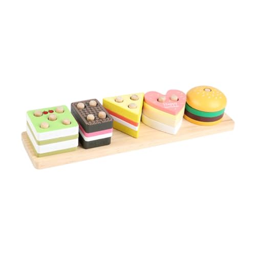 KiBcsLic Sortierspielzeug Formensortierspiel Stapelblöcke Und Vorschulspielzeug Aus Holz Zum Trainieren Der Geschicklichkeit für Die Frühkindliche Bildung, Essen KiBcsLic Sortierspielzeug Formensortierspiel Stapelblöcke Und Vorschulspielzeug Aus Holz Zum Trainieren Der Geschicklichkeit für Die Frühkindliche Bildung, Essen von KiBcsLic