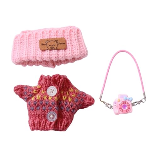 KiBcsLic Stylisches Puppenoutfit mit Pullover Und Accessoires für 15 Cm/17 cm Puppen, Geschenkset, Dunkelrosa KiBcsLic Stylisches Puppenoutfit mit Pullover Und Accessoires für 15 Cm/17 cm Puppen, Geschenkset, Dunkelrosa von KiBcsLic