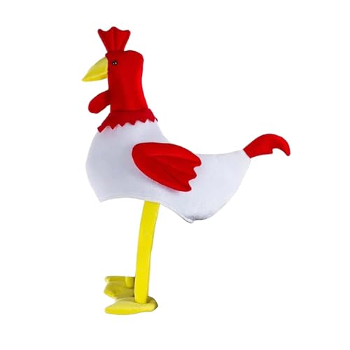 KiBcsLic Thanksgiving Truthahnhut Kostümzubehör für Männer und Frauen, Partygeschenke, Festival, Weißes Huhn von KiBcsLic