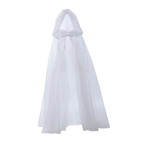 KiBcsLic Umhang Zum Halloween Verkleiden, Tüllumhang für Festivals Und Auftritte, Weiß 120cm KiBcsLic Umhang Zum Halloween Verkleiden, Tüllumhang für Festivals Und Auftritte, Weiß 120cm von KiBcsLic