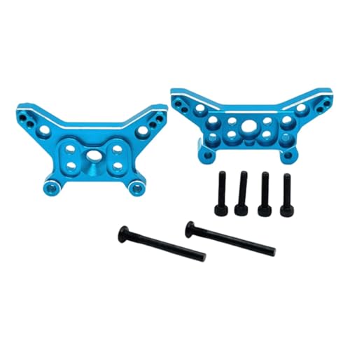 KiBcsLic Vorne Hinten Stoßdämpferhalterung Aluminium Zubehör Ersatzteile Repalcement Upgrades für 1/14 14211 RC Auto Leicht, Blau von KiBcsLic