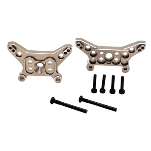KiBcsLic Vorne Hinten Stoßdämpferhalterung Aluminium Zubehör Ersatzteile Repalcement Upgrades für 1/14 14211 RC Auto Leicht, Hell Gold von KiBcsLic