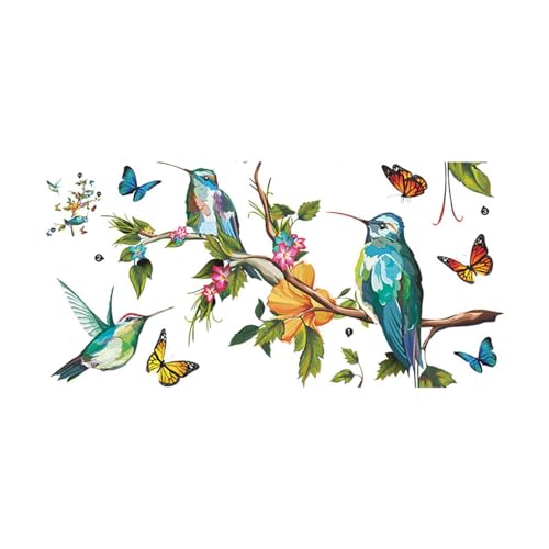 KiBcsLic Wandaufkleber Bunte Blumen Vögel Aufkleber Dekoration Selbstklebend Und Rückstandslos Entfernbar zur Wandgestaltung in Kinderzimmer Und Flur KiBcsLic Wandaufkleber Bunte Blumen Vögel Aufkleber Dekoration Selbstklebend Und Rückstandslos Entfernbar zur Wandgestaltung in Kinderzimmer Und Flur von KiBcsLic