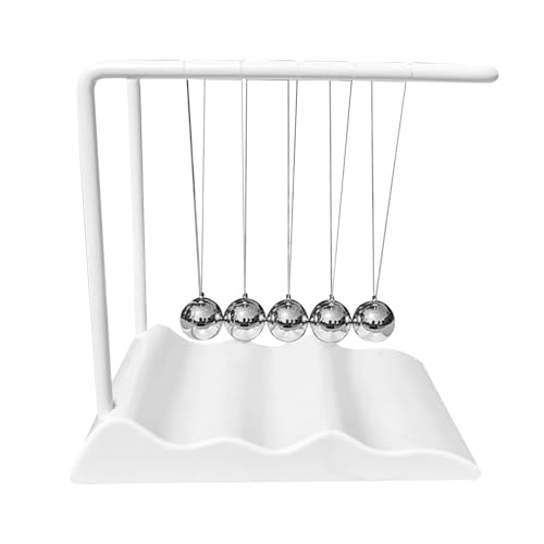 KiBcsLic Wiege, Pendelkugeln, Physikmodell für Heim Und Bürodekoration, Weiß KiBcsLic Wiege, Pendelkugeln, Physikmodell für Heim Und Bürodekoration, Weiß von KiBcsLic