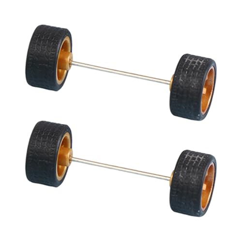 KiBcsLic Zwei Einheiten Räder mit Achsen Im Maßstab 1/64 für Kinderautomodelle, Bronze von KiBcsLic
