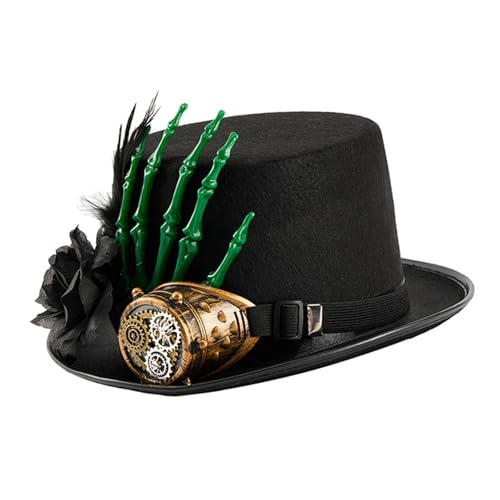 KiBcsLic Zylinderhut Gothic Kostüm Zubehör für Maskerade Rollenspiele Karneval KiBcsLic Zylinderhut Gothic Kostüm Zubehör für Maskerade Rollenspiele Karneval von KiBcsLic
