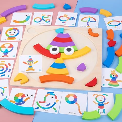 Holzblöcke Mit Regenbogen-Muster Stapelspiel Lernpuzzle Lernspielzeug Vorschule Holzpuzzle für Kinder, Tangram Jigsaw Puzzlespiel Spiel Geschenke Kinder Holzblöcke Mit Regenbogen-Muster Stapelspiel Lernpuzzle Lernspielzeug Vorschule Holzpuzzle für Kinder, Tangram Jigsaw Puzzlespiel Spiel Geschenke Kinder von Kibi Store