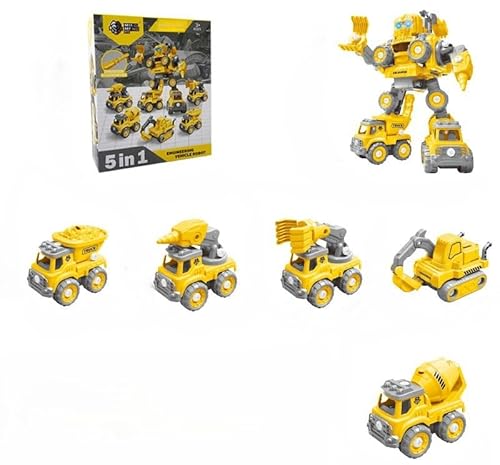 Kibi 5-in-1-Baufahrzeug-Set, Transformation in Roboter, Lernspielzeug für Kinder von 2-8 Jahren, ABS Kibi 5-in-1-Baufahrzeug-Set, Transformation in Roboter, Lernspielzeug für Kinder von 2-8 Jahren, ABS von Kibi Store