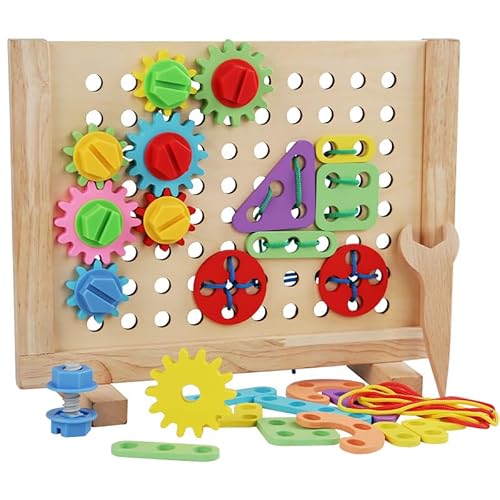 Kibi Lernspielzeug für Kinder mit bunten Zahnrädern, multifunktionales Holzbau-Set, kognitives Dreh- und Montagespiel Kibi Lernspielzeug für Kinder mit bunten Zahnrädern, multifunktionales Holzbau-Set, kognitives Dreh- und Montagespiel von Kibi Store