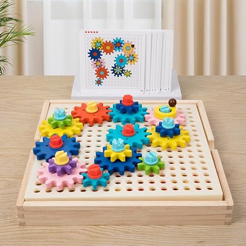 Kibi Store Holzgetriebe, Holzbrett mit stapelbaren Zahnrädern, Puzzle-Ausrüstung, Montessori-Spielzeug für Kinder ab 3 Jahren, STEM-Spielzeug, rotierendes Spielzeug, Geschenk für Jungen und Mädchen Kibi Store Holzgetriebe, Holzbrett mit stapelbaren Zahnrädern, Puzzle-Ausrüstung, Montessori-Spielzeug für Kinder ab 3 Jahren, STEM-Spielzeug, rotierendes Spielzeug, Geschenk für Jungen und Mädchen von Kibi Store