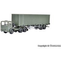 KIBRI 18068 H0 Bundeswehr MAN 3-achs Zugmaschine mit 40‘ Containerauflieger, Funktionsbausatz von Kibri