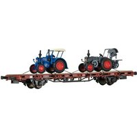 KIBRI 26252 H0 Niederbordwagen mit zwei LANZ Bulldogs, Fertigmodell KIBRI 26252 H0 Niederbordwagen mit zwei LANZ Bulldogs, Fertigmodell von Kibri
