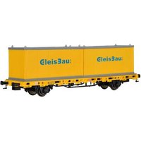 KIBRI 26268 H0 Niederbordwagen mit 2 Containern GleisBau, Fertigmodell KIBRI 26268 H0 Niederbordwagen mit 2 Containern GleisBau, Fertigmodell von Kibri