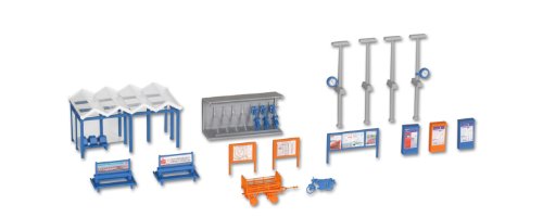 Kibri 38108 - H0 Ausgestaltungsset Rund um den Bahnhof von Kibri