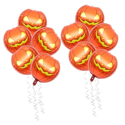 Kichvoe 10 Stück Teiliges Aufblasbarer Kürbis Ballon Halloween Deko Kreative und Gruselige Aluminiumfolie Luftballons für Partys und für Halloween Feierlichkeiten Kichvoe 10 Stück Teiliges Aufblasbarer Kürbis Ballon Halloween Deko Kreative und Gruselige Aluminiumfolie Luftballons für Partys und für Halloween Feierlichkeiten von Kichvoe