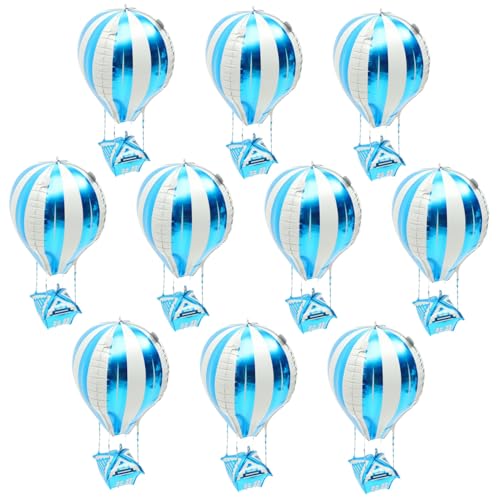 Kichvoe 10Stücke Heißluftballon Folienballons Dekorative Aluminium Ballons für Kindergeburtstagsfeiern Langlebig und Festlichkeiten und Partys Pastellfarben von Kichvoe