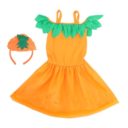 Kichvoe 1Satz Kürbis Cosplay Kostümset für Halloween Bestehend aus Kürbishaarreif und Tüllröcke für Kostümpartys und Themenanlässe für Sicheres und Angenehmes Tragegefühl von Kichvoe