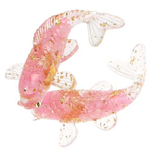 Kichvoe 2 Stück Kristallfischfiguren, Kleine Fischfigur aus Kunstharz, Dekoration, Tischdekoration für Büro, Schlafzimmer, Wohnzimmer von Kichvoe