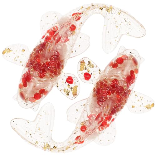 Kichvoe 2 Stück Kristallfischfiguren, Kleine Fischfigur aus Kunstharz, Dekoration, Tischdekoration für Büro, Schlafzimmer, Wohnzimmer von Kichvoe